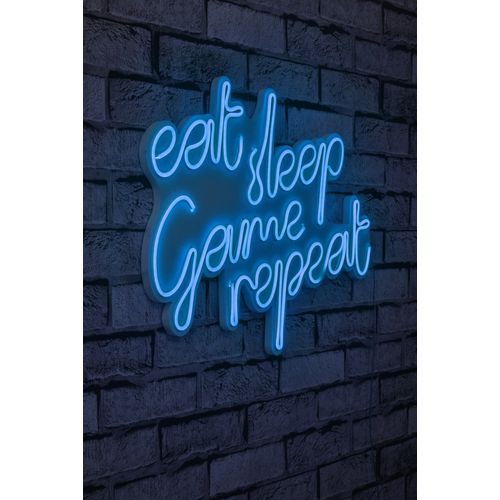 Wallity Zidna dekoracije svijetleća EAT, eat sleep game repeat - Blue slika 10
