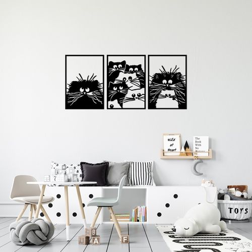 Cats Black Decorative Metal Wall Accessory slika 2