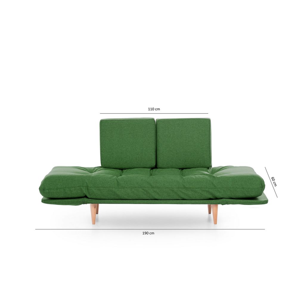Nina Daybed - Zeleni GR106 Trokrvni Kauč na Razvlačenje slika 9