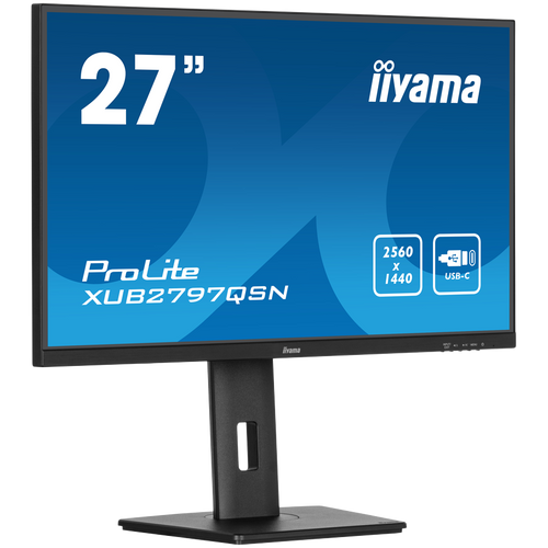 IIYAMA Monitor LED XUB2797QSN-B1 27" IPS 2560 x 1440 @100Hz 250 cd/m² 1300:1 1ms HDMI DP 4xUSB Hub, USB-C 65W RJ45 height, swivel, tilt, pivot (rotation both sides) slika 2