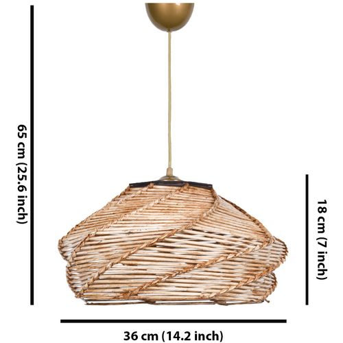 Opviq Visilica OVALE drvo- imitacija bambusa, 36 x 36 cm, visina 65 cm, E27 45-60 W, Ovale slika 6