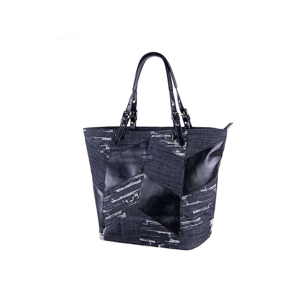 TORBA NA RAME PULSE VENEZIA BLACK JEANS 121501 slika 1