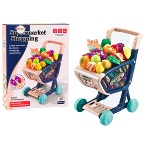 Dječja kolica za kupovinu - Set povrća za rezanje - Mornarsko plava boja