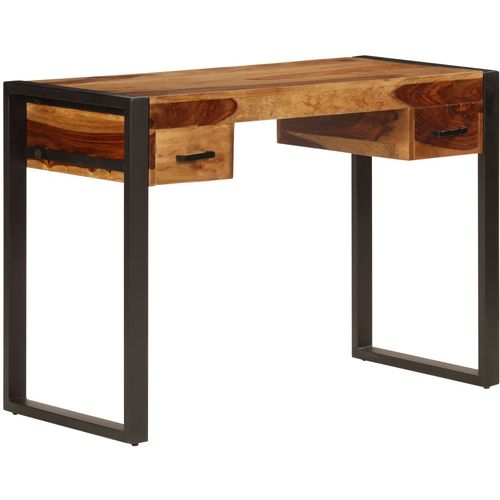 Radni stol s 2 ladice od masivnog drva šišama 110 x 50 x 77 cm slika 19