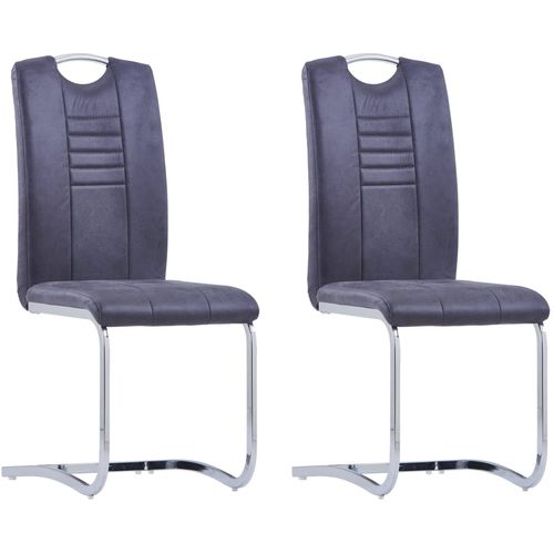 Konzolne blagovaonske stolice sive 2 kom umjetna brušena koža slika 23