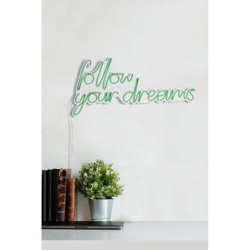 Wallity Ukrasna plastična LED rasvjeta, Follow Your Dreams - Green slika 4