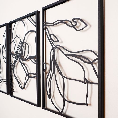 Wallity Floral Line - APT529LS Black Decorative Metal Wall Accessory slika 3