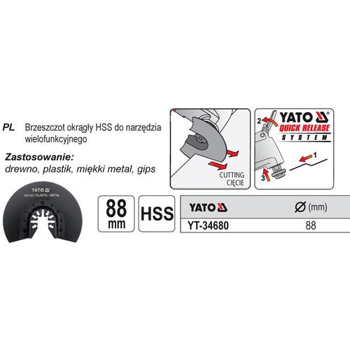 Yato okrugli HSS list za multifunkcionalni alat 34680 slika 1