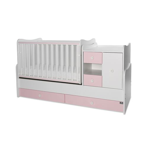 LORELLI MiniMAX Modularni krevetić 4in1 s Mehanizmom Ljuljanja White/Orchid Pink 190x72 cm   slika 1