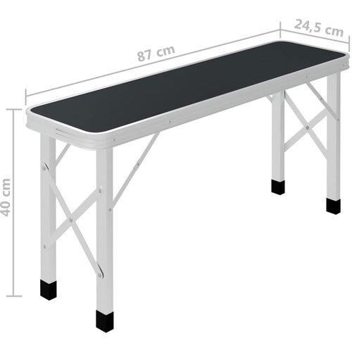 Sklopivi stol za kampiranje s 2 klupe aluminijski sivi slika 22