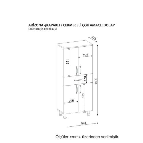 Ormar za kupatilo Arizona 4 Kapak - Beli slika 6