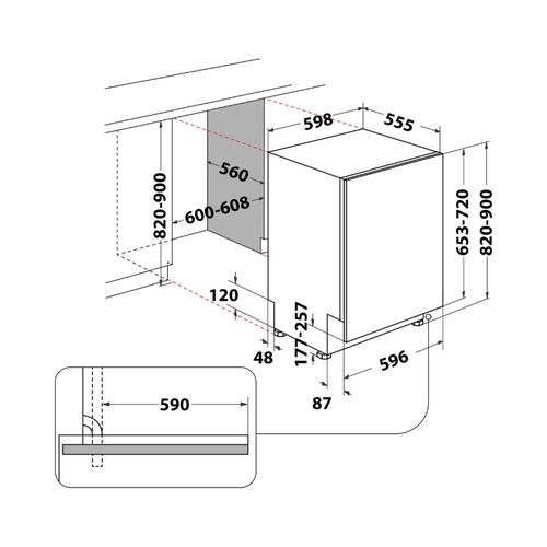 Whirlpool WI 7020 P Ugradna mašina za pranje sudova  slika 4