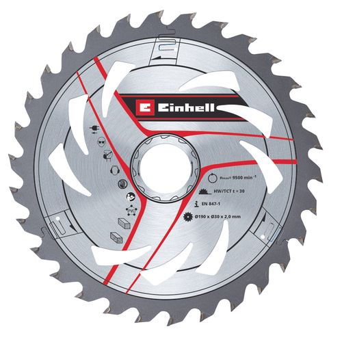 Einhell Pribor za kružne testere TCT Rezni list 190x30x1,8mm T30) slika 1