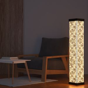 TLT Panel Floorlamp With Retro Pattern Black Floor Lamp