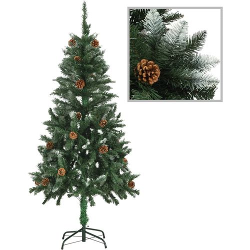 Umjetno božićno drvce sa šiškama i bijelim sjajem 150 cm slika 8