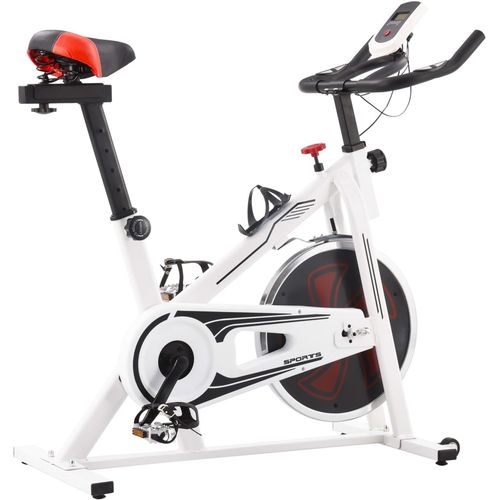 Sobni bicikl za vježbanje sa senzorima pulsa bijelo-crveni slika 24