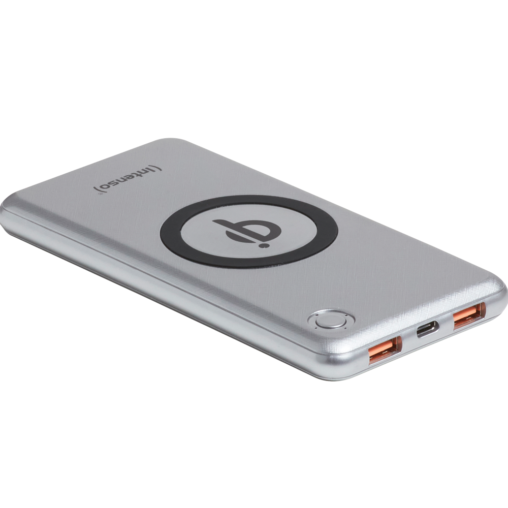 (Intenso) Prijenosni punjač za mobitele i tablete 10000mAh, bežični - WPD10000 silver slika 2