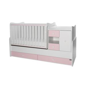 LORELLI MiniMAX Modularni krevetić 4in1 s Mehanizmom Ljuljanja White/Orchid Pink 190x72 cm  