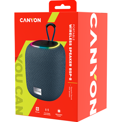 CANYON BSP-8 Bluetooth Speaker, Grey slika 4