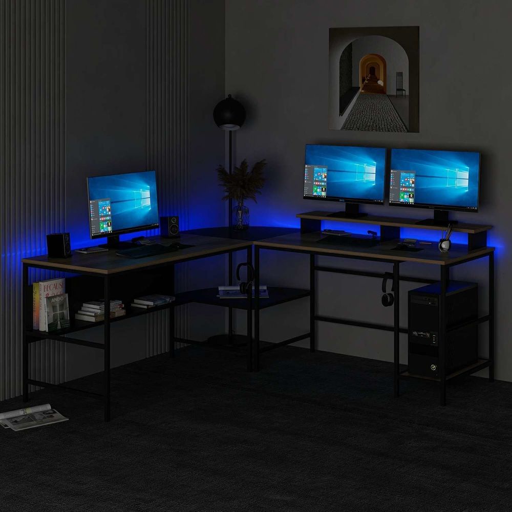 Greta RGB - Crni Radni Sto slika 5