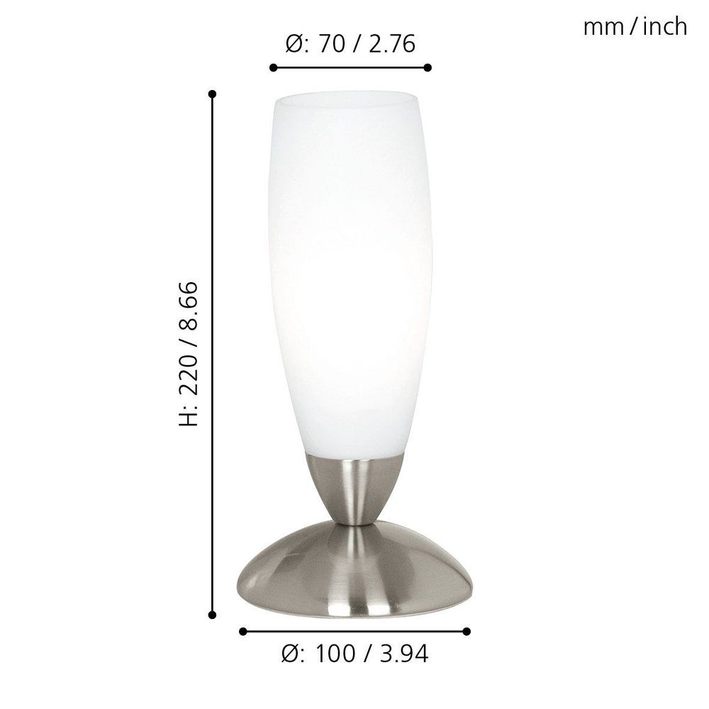 Eglo Slim stolna lampa/1 h220 nikl-mat/bijela  slika 3