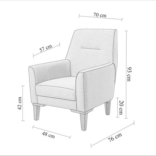 Liones-S - Cream Cream Wing Chair slika 6