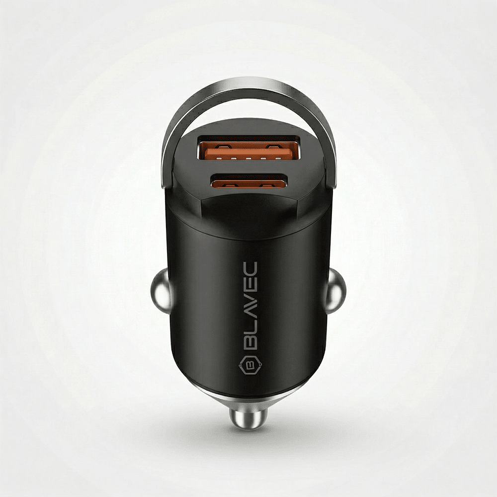 Auto punjač Blavec Aero - USB + Type - C - QC 3.0 18W PD 30W s Type - C na Type - C kabelom slika 3