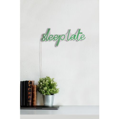 Wallity Ukrasna plastična LED rasvjeta, Sleep Late - Green slika 3