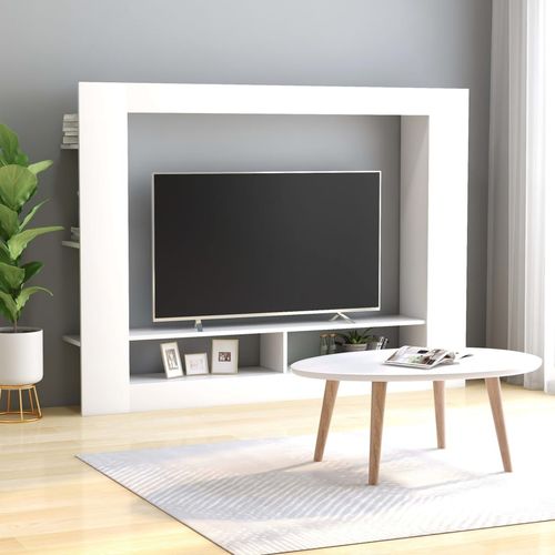 TV ormarić bijeli 152 x 22 x 113 cm od konstruiranog drva slika 7