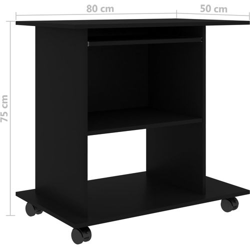 Stol za računalo crni 80 x 50 x 75 cm od iverice slika 6