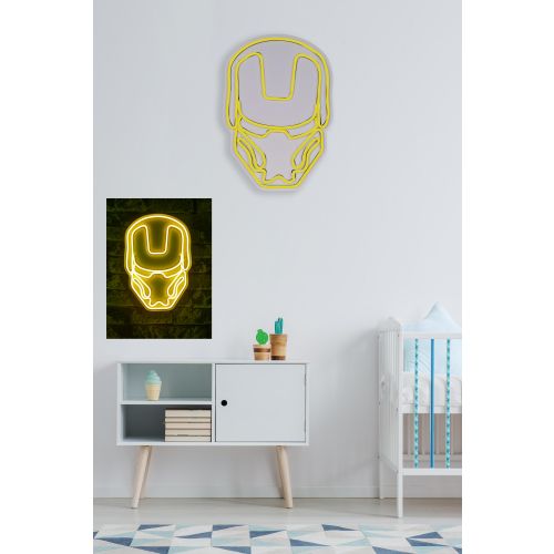 Wallity Ukrasna plastična LED rasvjeta, Iron Man - Yellow slika 3