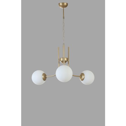 Nevada 3 Lü Eskitme Beyaz Camlı Avize White
Gold Chandelier slika 3