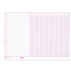 4-DK-50 RASTER SA 4 DVOSTRUKE KOLONE; Blok 50 listova, 40 x 29,5 cm