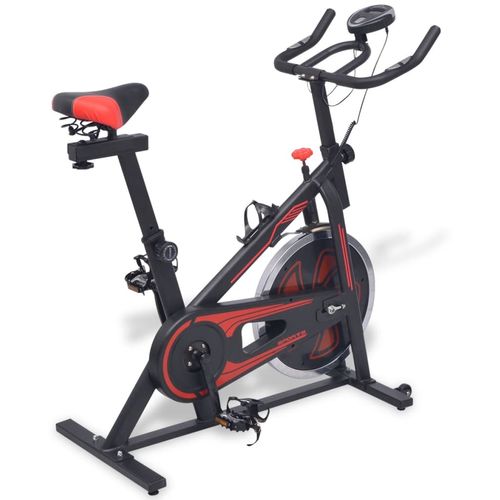 Sobni bicikl za vježbanje sa senzorima pulsa crno-crveni slika 27