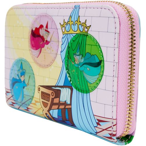 Loungefly Disney Sleeping Beauty Castle Three Good Fairies Stained Glass wallet slika 2