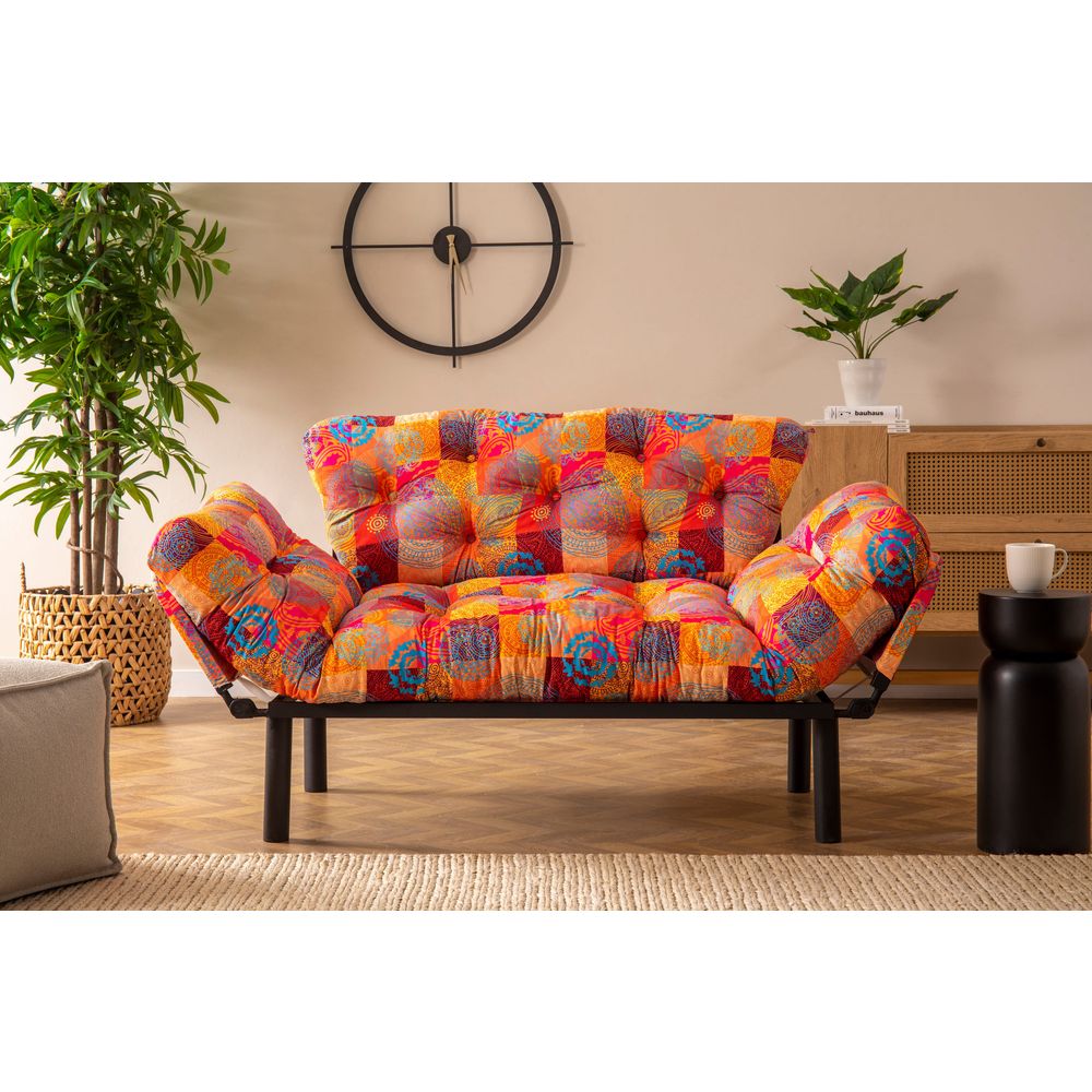 Nitta - Višebojni Patchwork Sofa-Krevet za Dvije Osobe slika 2