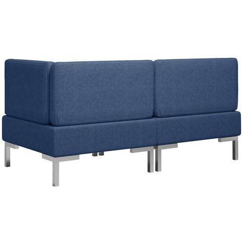 2-dijelni set sofa od tkanine plavi slika 5