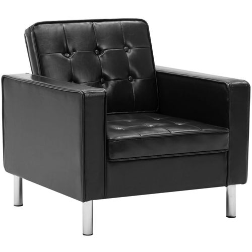Fotelja od umjetne kože crna slika 33