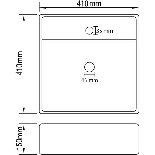 Luksuzni kvadratni umivaonik mat tamnozeleni 41x41 cm keramički slika 7