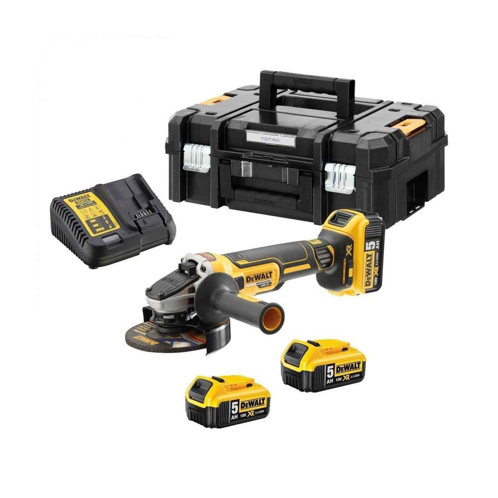 KUTNA BRUSILICA 18V, 3x5.0Ah, 125 MM TSTAK Dewalt DCG405P3 slika 1