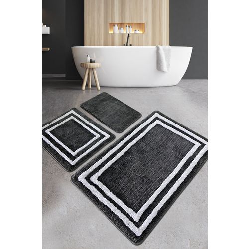 Duplici - Anthracite Anthracite Acrylic Bathmat Set (3 Pieces) slika 1