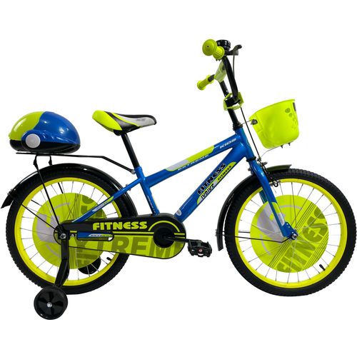 Sporting Machine dečiji bicikl 20" Fitness plavo-zeleni sa pomoćnim točkovima (SM-20103) slika 1