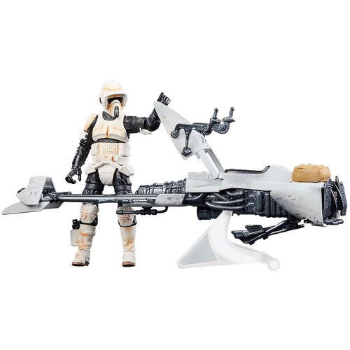 Star Wars the Mandalorian Speeder Bike Scout Trooper & Grogu figure 9cm slika 1