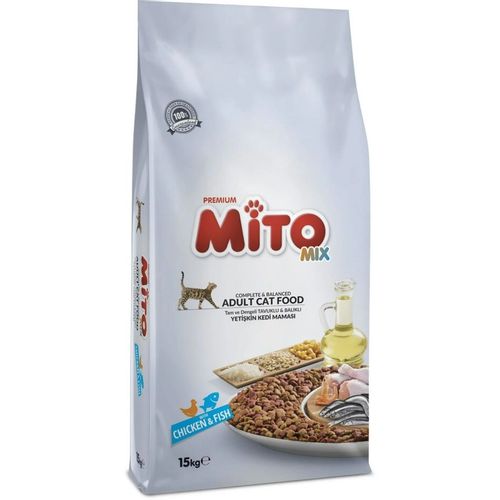 MITO MIX PREMIUM HRANA  za odrasle mačke - piletina i riba 15kg slika 1