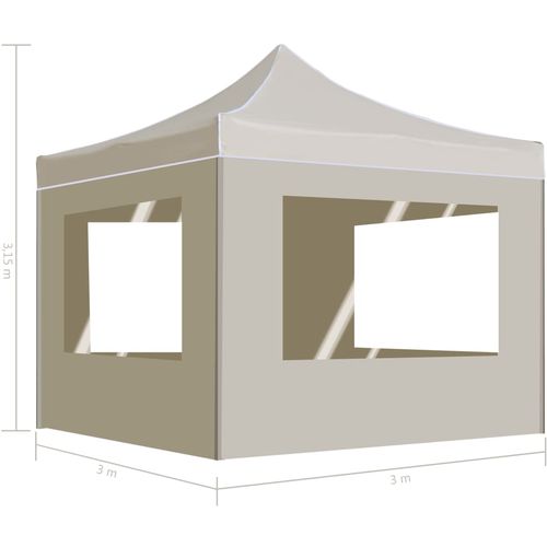 Profesionalni sklopivi šator za zabave 3 x 3 m krem slika 14