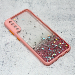 Maska Frame Glitter za Samsung A307F/A505F/A507F Galaxy A30s/A50/A50s roze