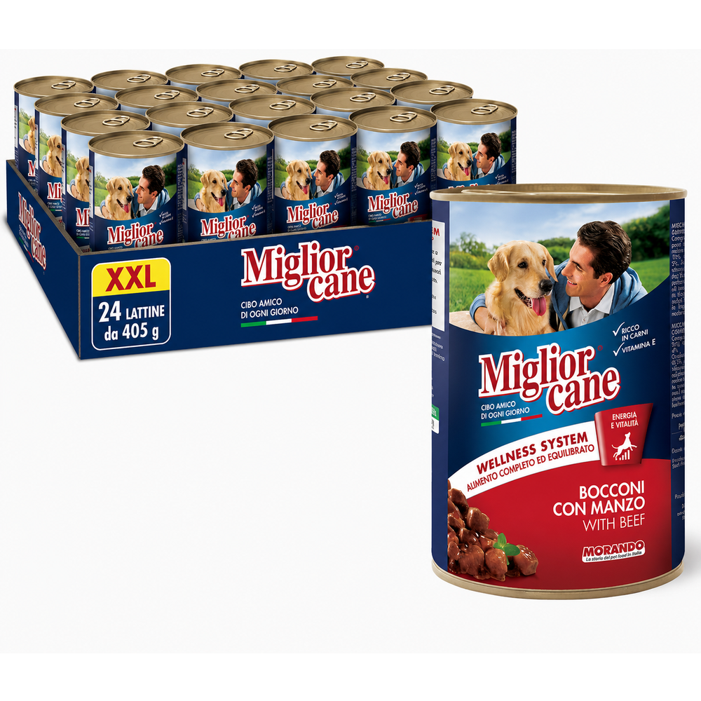 Miglior hrana za pse u limenci, Govedina, 24x405 g, XXL slika 1