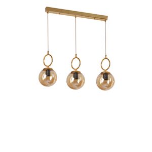 Morino 3 Lü Sıralı Gold Bal Camlı Sarkıt Gold Chandelier