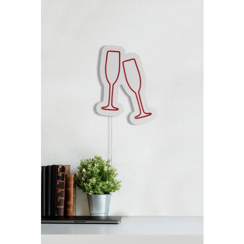 Wallity Ukrasna plastična LED rasvjeta, Champagne Glasses - Red slika 4