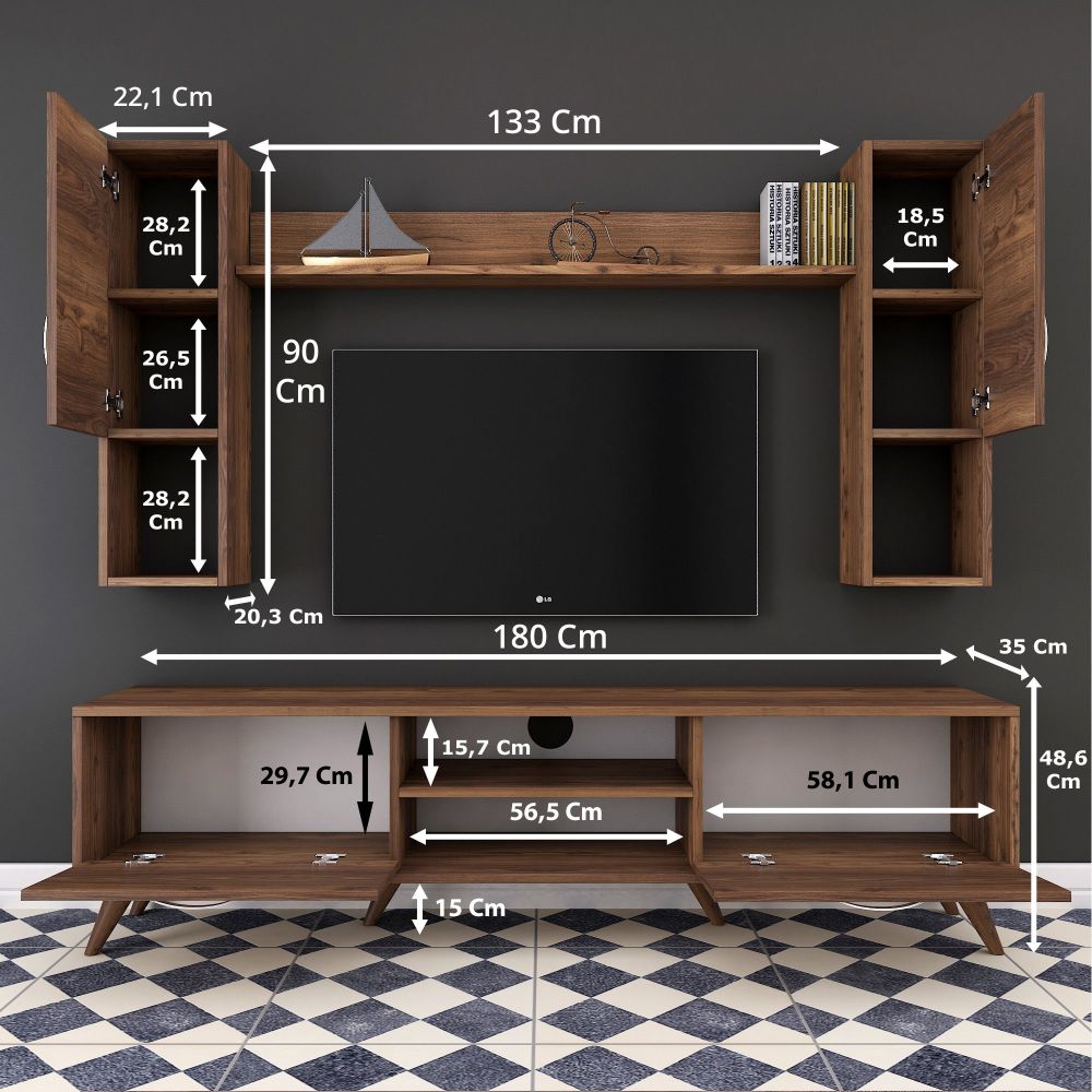 DUPLI M27 - 284 Walnut TV Unit slika 11